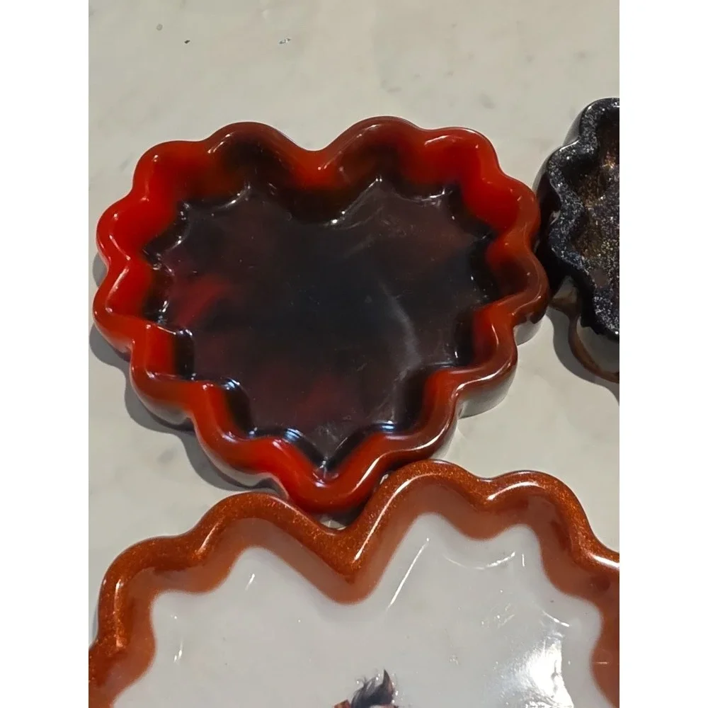 Small Wavy Edge Heart Shaped Trinket Tray. PRICE IS FOR ONE‎ BOWL